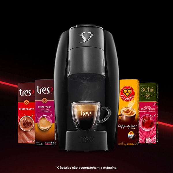 Cafeteira para Expresso e Multibebidas, Lov Basic, 127v, Preta, 20039021, Três Corações - CX 1 UN