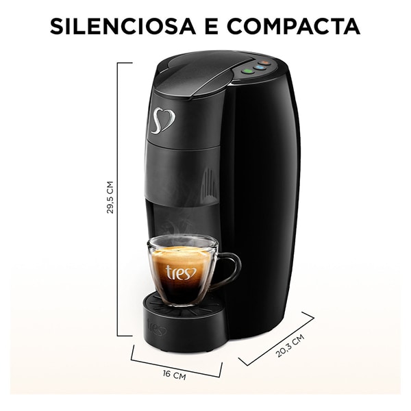 Cafeteira para Espresso e Multibebidas, Lov Basic, 220v, Preta, 20039022, Três Corações - CX 1 UN