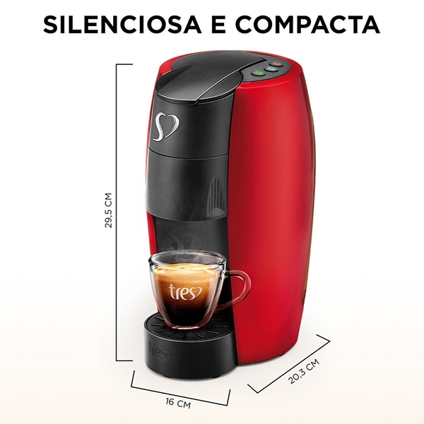 Cafeteira para Espresso e Multibebidas, Lov Basic, 127v, Vermelha, 20039019, Três Corações - CX 1 UN