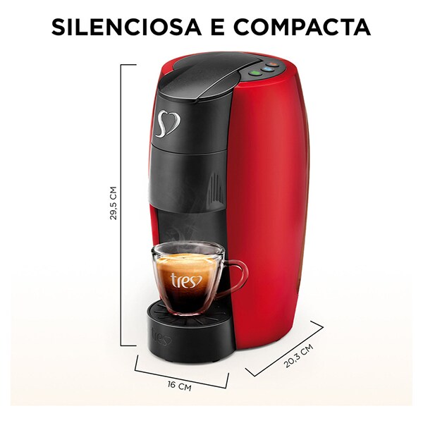 Cafeteira para Espresso e Multibebidas, Lov Basic, 220v, Vermelha, 20039020, Três Corações - CX 1 UN