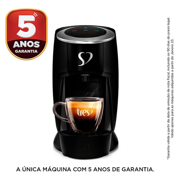 Cafeteira Touch para Espresso e Multibebidas, 127v, Preta, 20038996, Três Corações - CX 1 UN