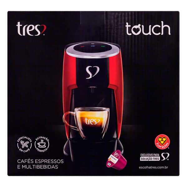 Cafeteira Espresso e Multibebidas Tres Touch 220v Vermelha, Três Corações - CX 1 UN