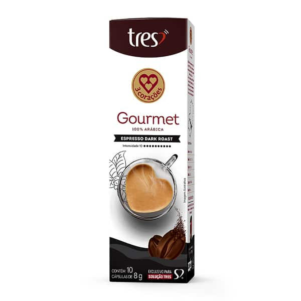 Cápsula de café expresso gourmet, Compatível com Cafeteira Tres, Tres corações - CX 1 UN