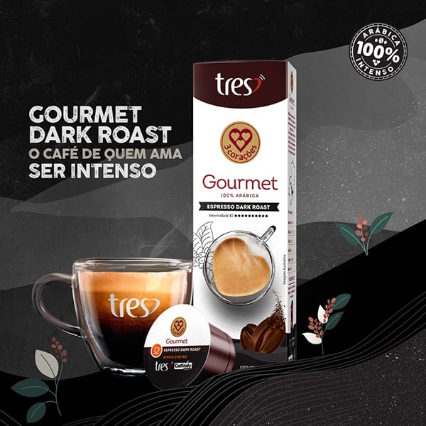 Cápsula de café expresso gourmet, Compatível com Cafeteira Tres, Tres corações - CX 1 UN