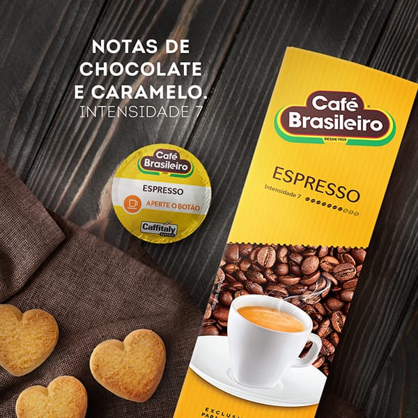 Cápsula de café expresso Brasileiro, Compatível com Cafeteira Tres, 3 corações - CX 1 UN