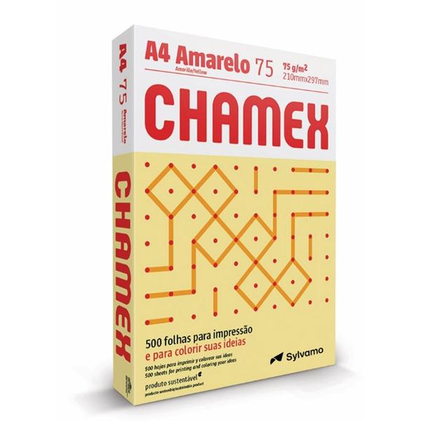 Papel sulfite Amarelo A4 75g 210mmx297mm Chamex PT 500 FL