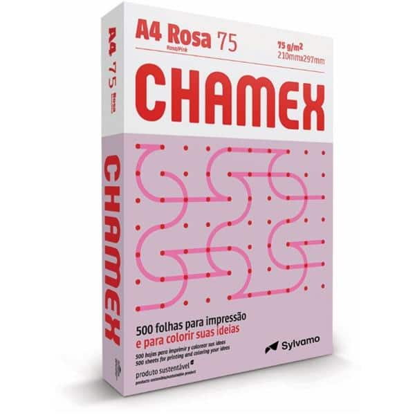 Papel sulfite Rosa A4 75g 210mmx297mm Chamex PT 500 FL