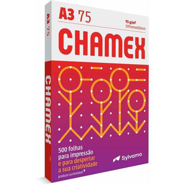 Papel sulfite A3, 75g, 297mmx420mm, Chamex - PT 500 FL