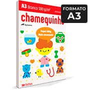 Papel Sulfite Chamequinho Premium Branco A3, 180g, 297x420mm, Alta Qualidade, 50 Folhas - PT 50 UN