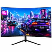 Monitor Gamer LED Curvo, Full HD, Tela de 24, Taxa de Atualização 100Hz, Tempo de resposta 5ms, RGB, Conexões HDMI e Displayport, Preto, MGLED24BRX,  Brx - CX 1 UN
