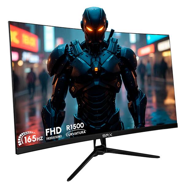 Monitor Gamer LED Curvo, Full HD, Tela de 27", 165Hz, 5ms, RGB, HDMI, Displayport, Preto, MGLED27BRX, Brx - CX 1 UN