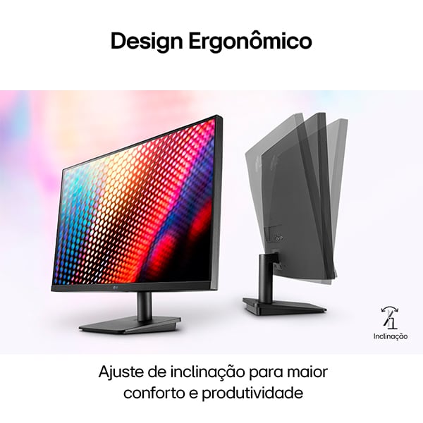 Monitor 23,8", LED, Full HD, Borderless, Tela IPS, 75Hz, Preto, 24MP400-B, LG - CX 1 UN