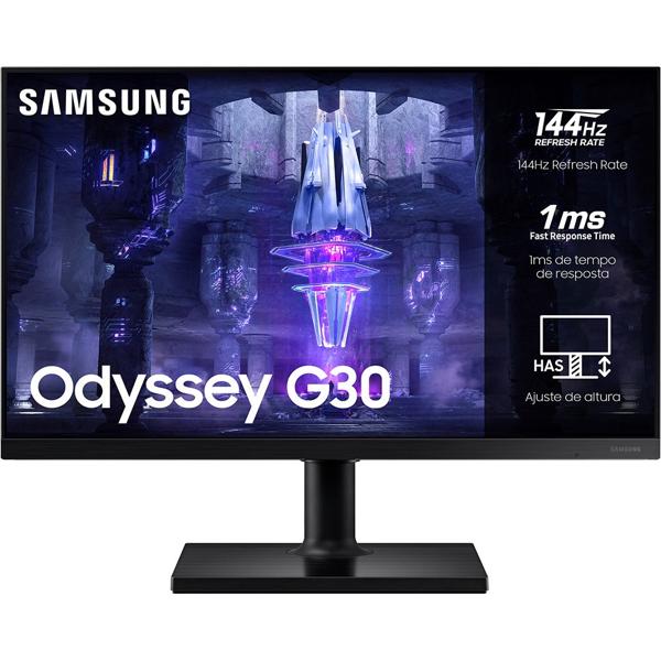 Monitor Gamer LED, Wide Odyssey, Tela de 24", Tempo de resposta 1ms, Taxa de atualização de 144Hz, Preto, LS24BG300, Samsung - CX 1 UN