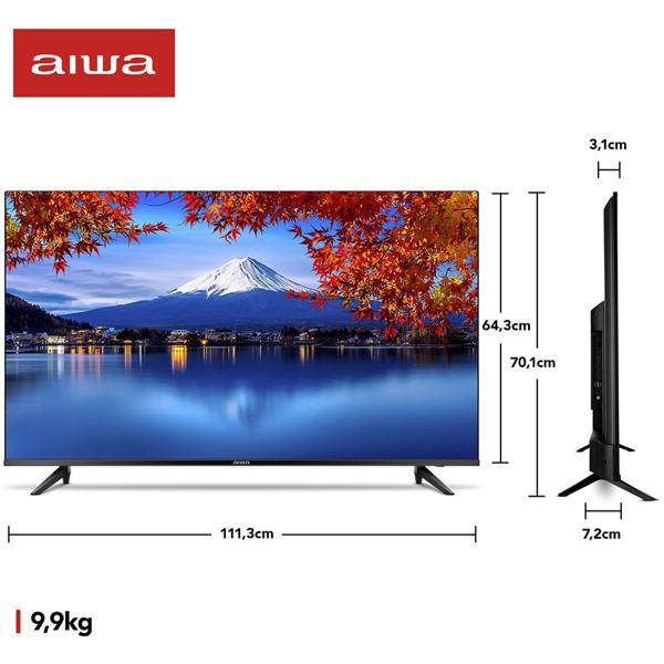 Smart TV 50 polegadas, 4K Ultra HD, Android TV, Borda infinita, Bluetooth, Wi-Fi, HDMI, Bivolt, 5026-01, Aiwa CX 1 UN