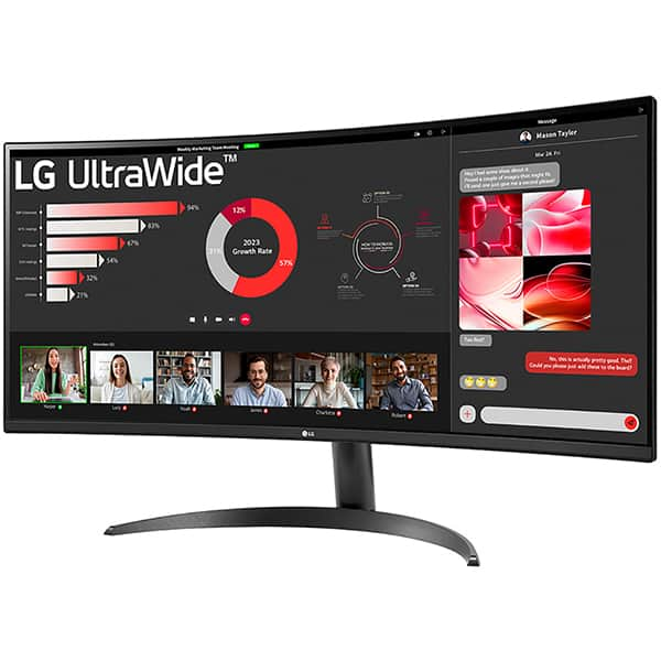 Monitor LED Curvo, Tela de 34", Ultrawide, Tempo de resposta 5ms,Taxa de atualização de 100Hz, HDMI, WQHD, 34WR50QC-B, LG - CX 1 UN