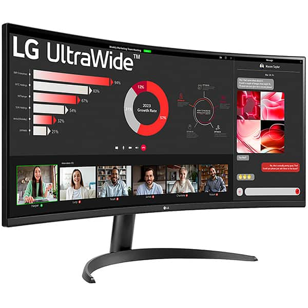 Monitor LED Curvo, Tela de 34", Ultrawide, Tempo de resposta 5ms,Taxa de atualização de 100Hz, HDMI, WQHD, 34WR50QC-B, LG - CX 1 UN