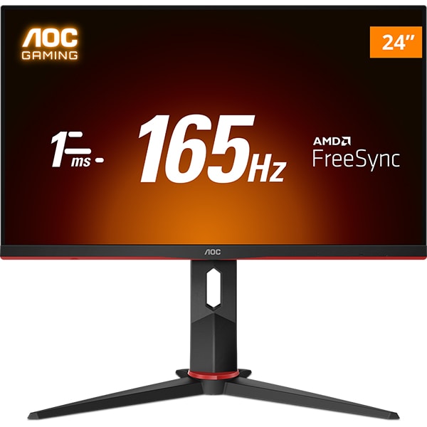 Monitor Gamer LED Hero, Tela de 24", Widescreen, 1ms, 165hz, HMDMI, VGA, DisplayPort, 24G2S/BK, AOC - CX 1 UN