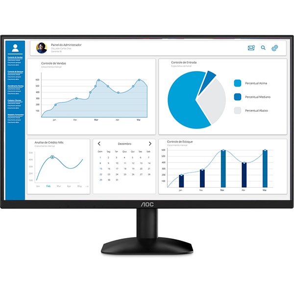 Monitor LED 22" AOC Gamer B35, Bordas Ultrafinas, Tela Widescreen, Full HD,1ms, 100Hz, HDMI, 22B35HM2 - CX 1 UN