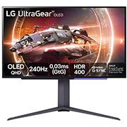 Monitor Gamer LG UltraGear 27, Tela OLED Quad HD com Taxa de atualização de 240Hz, Tempo de Resposta de 0,03ms, Conexões HDMI, USB e DisplayPort - 27GS95QE - B - CX 1 UN