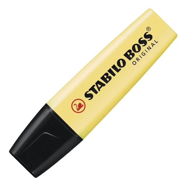 Pincel Marca texto Boss amarelo pastel , 528000, Stabilo - PT 1 UN