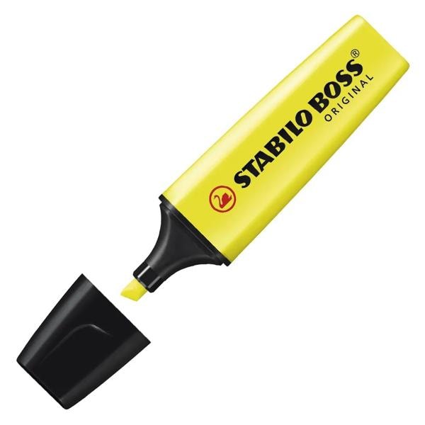 Pincel Marca texto Boss Amarelo, 70/24, Stabilo - 1 UN