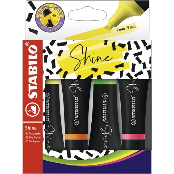 Pincel marca texto 4 cores sortidas Shine 76/4 48.3006 Stabilo BT 1 UN