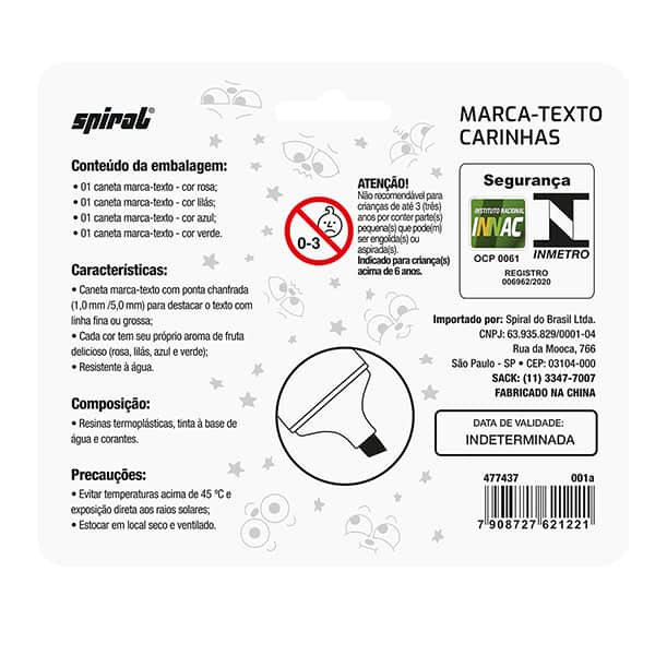 Pincel marca texto 4 cores HY282400 Spiral BT 4 UN