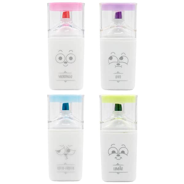 Marca Texto Carinhas com Aroma, 4 cores, HY282400, Spiral - BT 4 UN