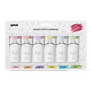 Pincel marca texto 6 cores HY282400 Spiral BT 6 UN