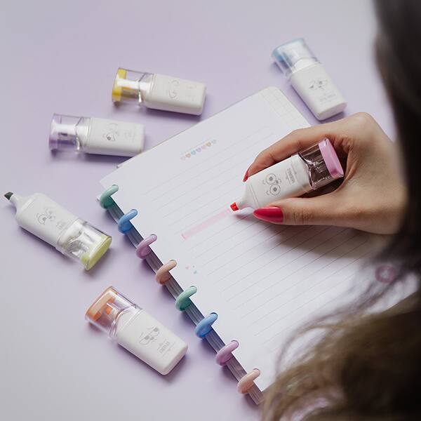 Marca Texto Carinhas com Aroma, 6 cores, HY282400, Spiral - BT 6 UN