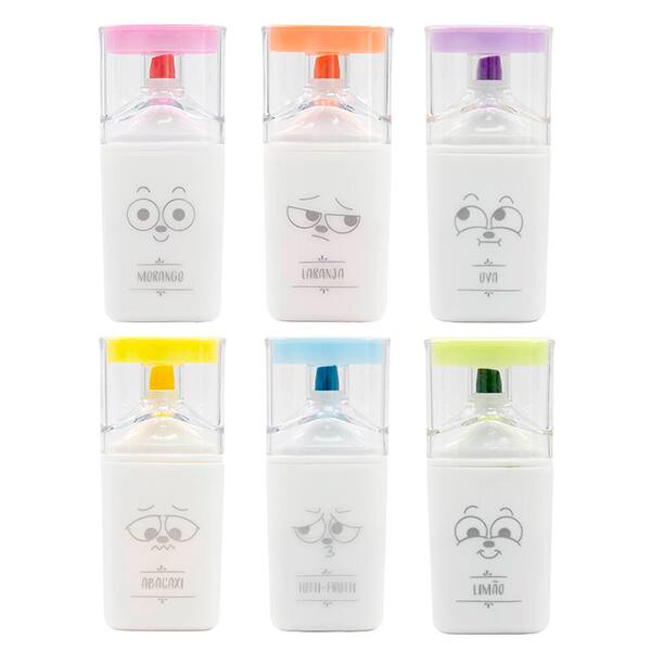 Marca Texto Carinhas com Aroma, 6 cores, HY282400, Spiral - BT 6 UN