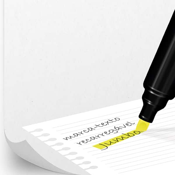 Pincel marca texto recarregável jumbo, ponta de 6,0mm, Amarelo . Spiral PT 1 UN