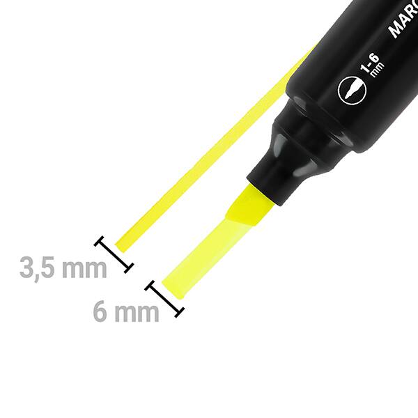 Pincel marca texto recarregável jumbo, ponta de 6,0mm, Amarelo . Spiral PT 1 UN