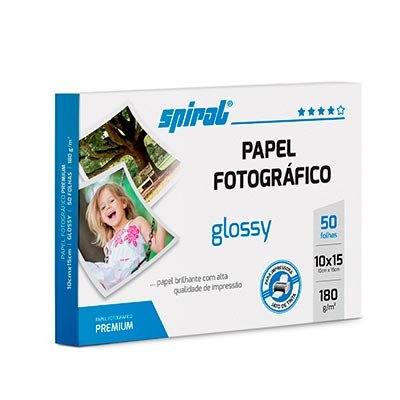 Papel fotográfico 10x15cm 180g glossy paper G180-50 Spiral PT 50 FL