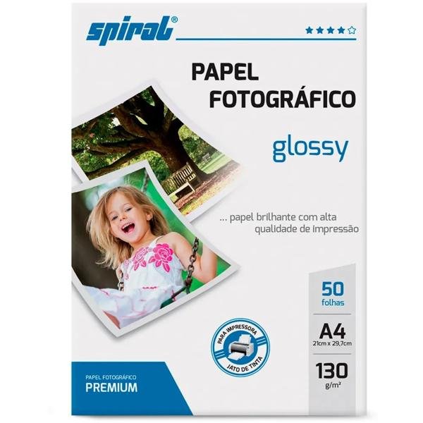 Papel fotográfico A4 130g glossy paper G130-50 Spiral PT 50 FL