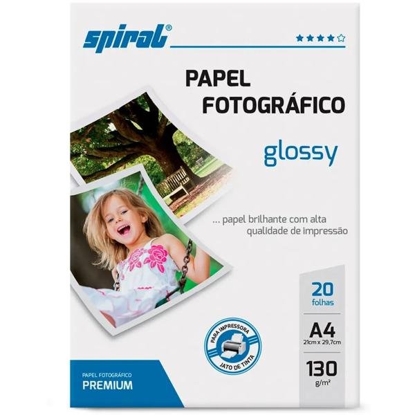 Papel fotográfico A4 130g glossy paper G130-20 Spiral PT 20 FL