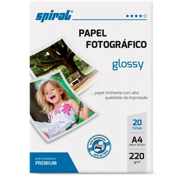 Papel fotográfico A4 220g glossy paper G220-20 Spiral PT 20 FL