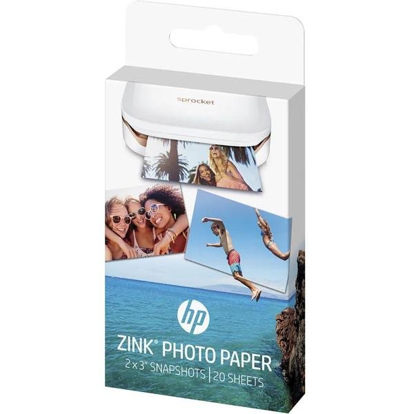 Papel fotográfico HP Zink 5x7,6 adesivo 1WS91A HP PT 20 FL