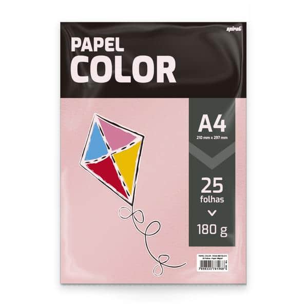 Papel 180g 210x297 color rosa metálico 81968 Spiral PT 25 FL Papel 180g 210x297 color rosa metálico 81968 Spiral PT 25 FL