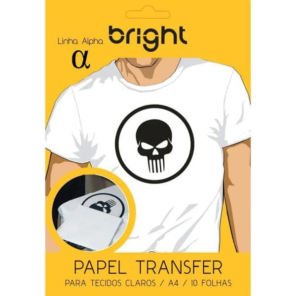 Papel transfer ink-jet p/tecidos claros (A4) Bright PT 10 UN