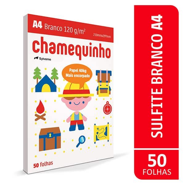 Papel Sulfite Chamequinho Branco A4, 120g, 210x297mm, Maior Espessura, 50 Folhas - PT 50 FL