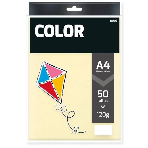 Papel 120g 210x297 A4, color marfim, Spiral - PT 50 FL