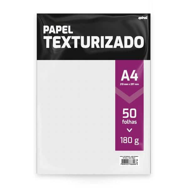 Papel 180g 210x297 A4, linho branco, Spiral - PT 50 FL