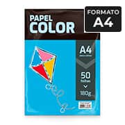 Papel 180g 210x297 A4, color azul celeste, Spiral - PT 50 FL Papel 180g 210x297 A4, color azul celeste, Spiral - PT 50 FL