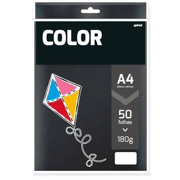 Papel 180g 210x297 A4 color preto, Spiral - PT 50 FL