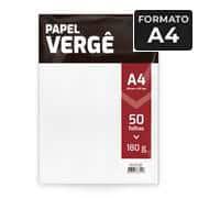 Papel 180g 210x297 A4 vergê branco Spiral - PT 50 FL