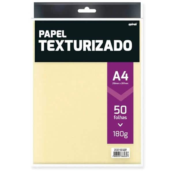 Papel 180g 210x297 A4, linho creme, Spiral - PT 50 FL