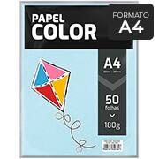 Papel 180g 210mm x 297mm A4, Color, Azul pastel, Spiral - PT 50 UN