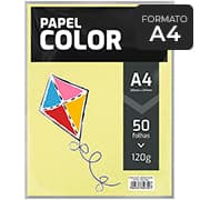Papel 120g A4 210x297 Color, Amarelo Pastel, Spiral - PT 50 UN