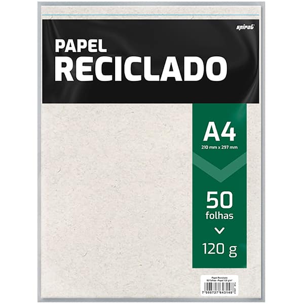 Papel 120g 210x297 reciclado 2543148 Spiral PT 50 UN